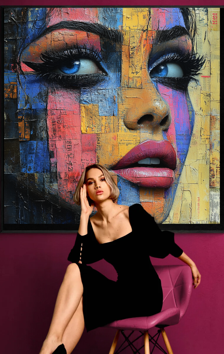 "View of the Mosaics" - Portrait art print in the style of mail art