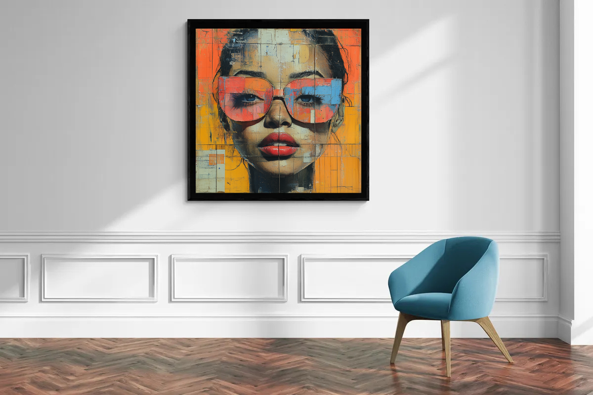 "Looking through the Colors" - Stylish art print in mail art style