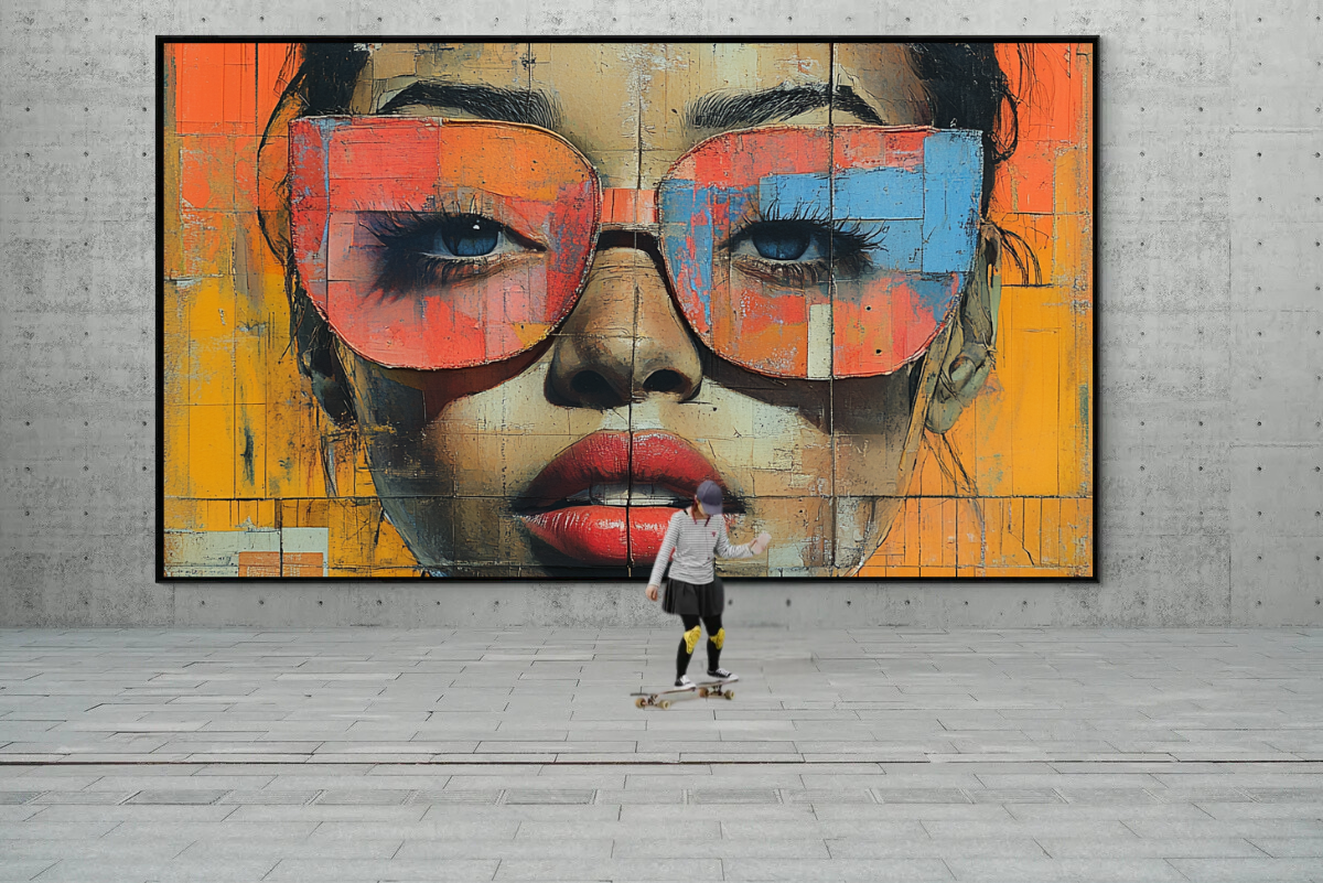 "Looking through the Colors" - Stylish art print in mail art style