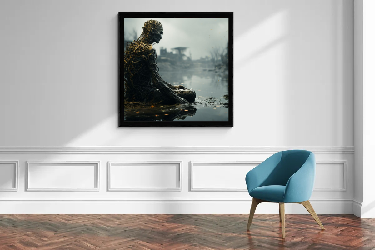 “The Last Meditation” – Dark art print in post-apocalyptic style