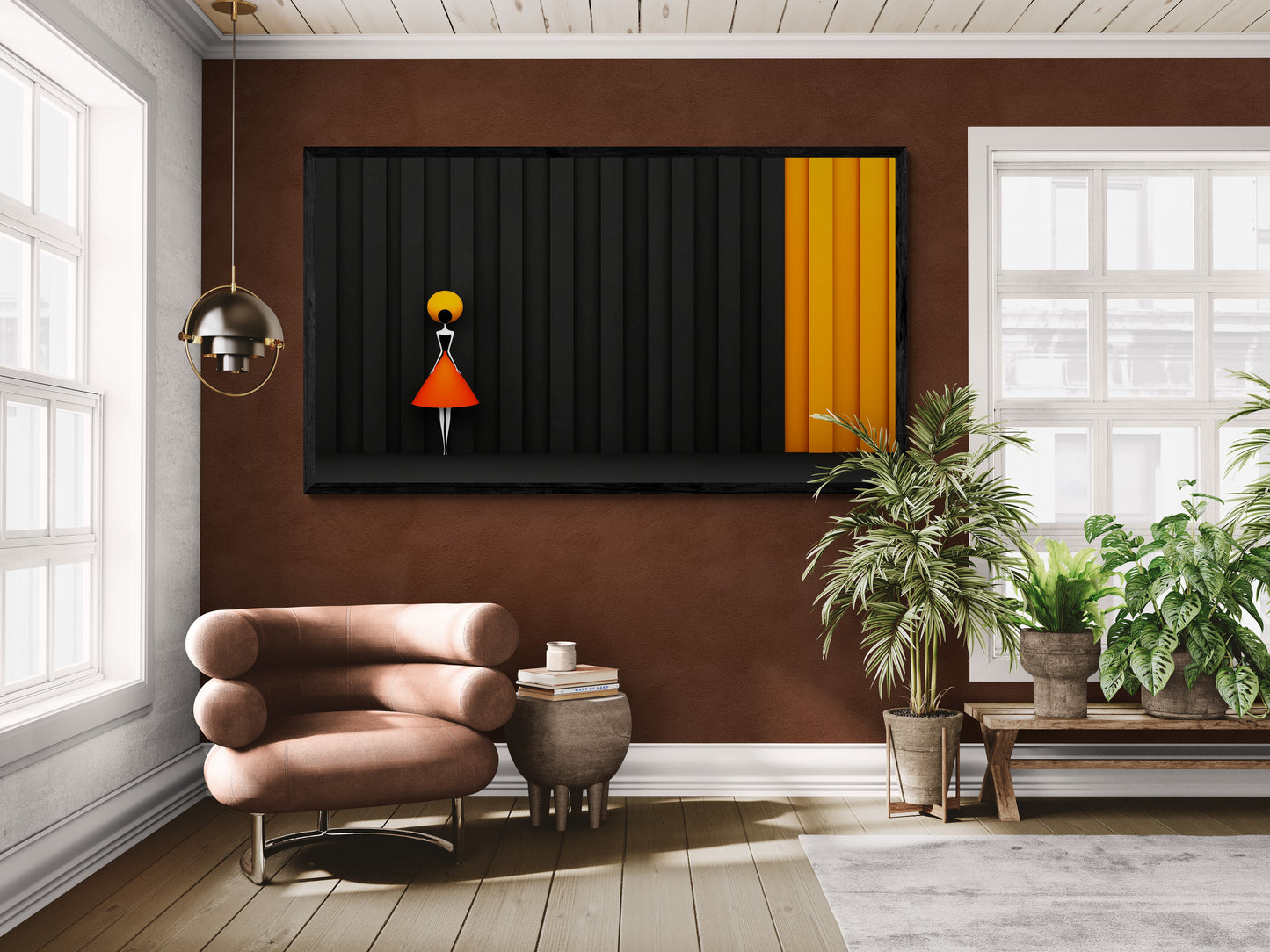 “Color play of elegance” – Minimalist figure with strong contrasts