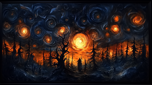 „Sternenfeuer im Schattenwald“ – Ein Tanz von Licht und Dunkelheit