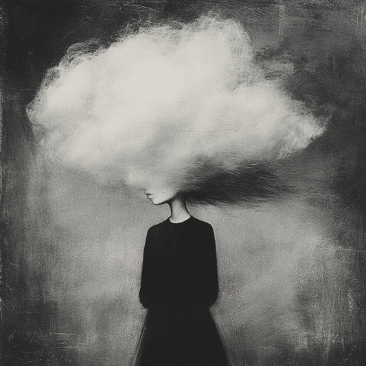 „Kopf in den Wolken“ – Traumhaftes Schwarz-Weiß-Porträt