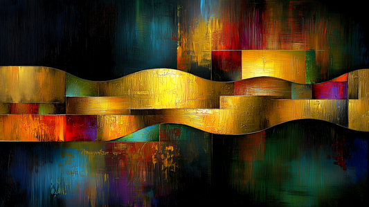 „Symphonie der Farben“ – Fließende Harmonie in Gold und Licht