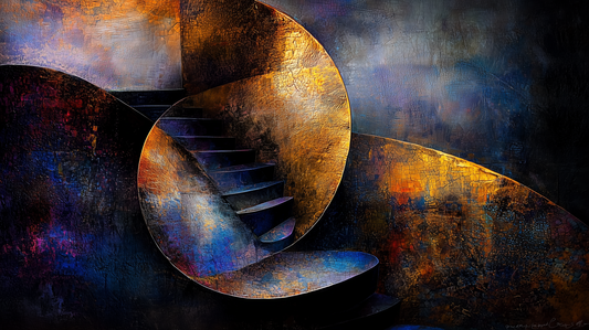 „Treppe ins Ungewisse“ – Eine abstrakte Reise in Licht und Schatten