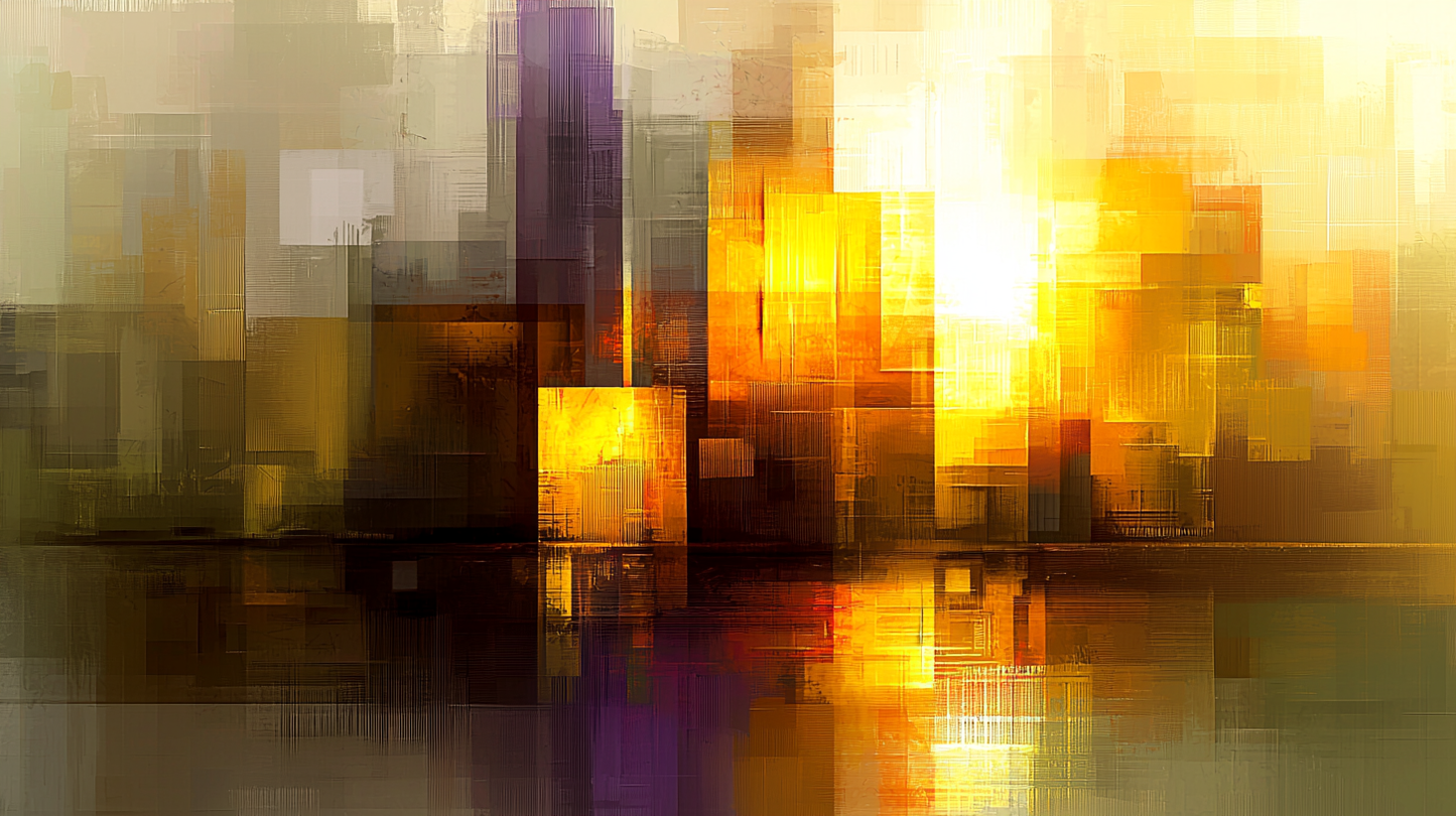 “Golden City” – Abstract skyline in warm, golden tones