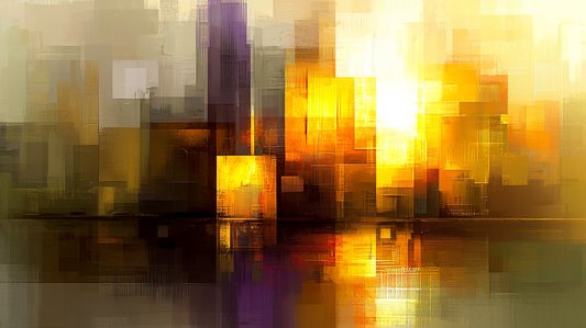 „Goldene Stadt“ – Abstrakte Skyline in warmen, goldenen Tönen