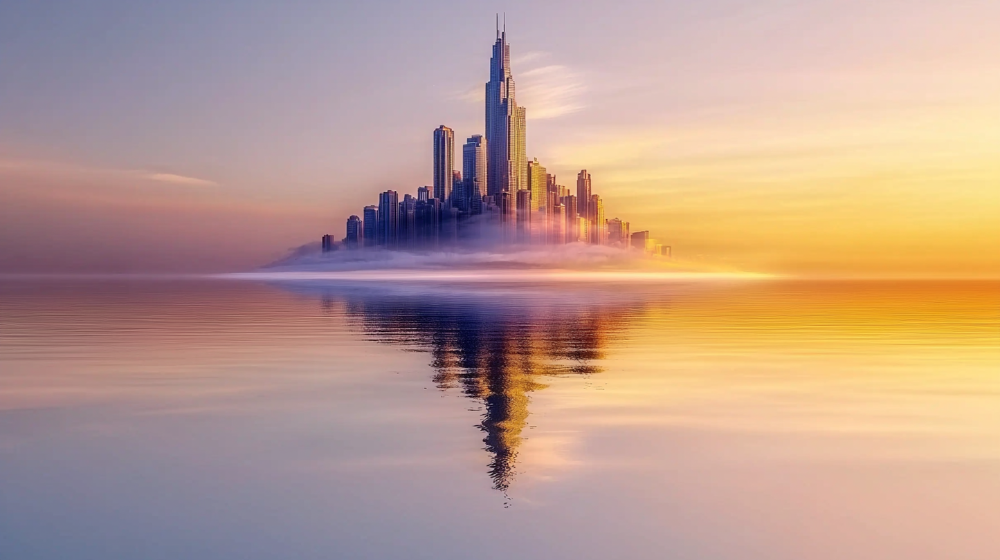 "City of Dawn" - Skyline in the gentle light of sunrise