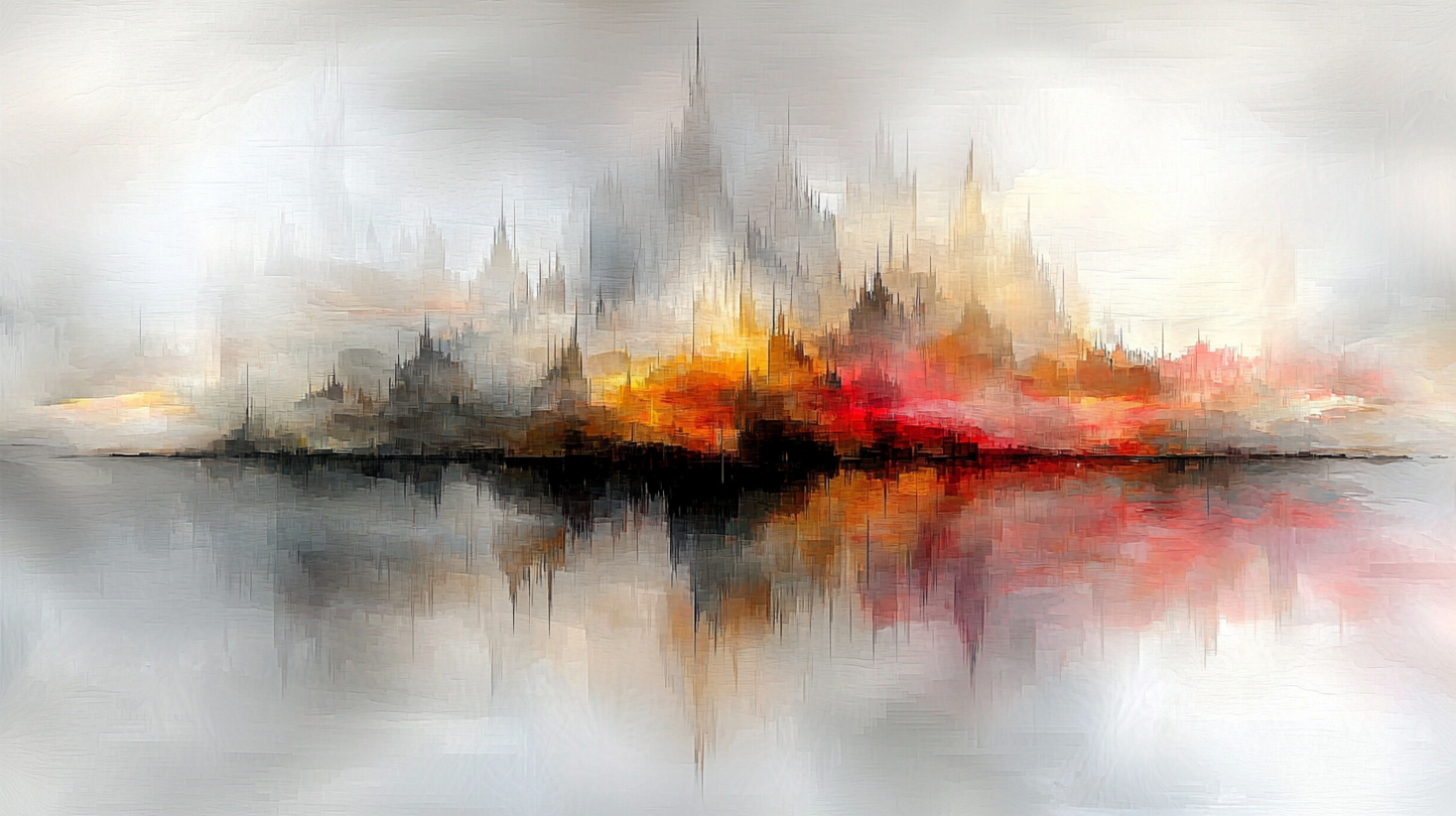 „Feuer und Nebel – Die schwebende Skyline“