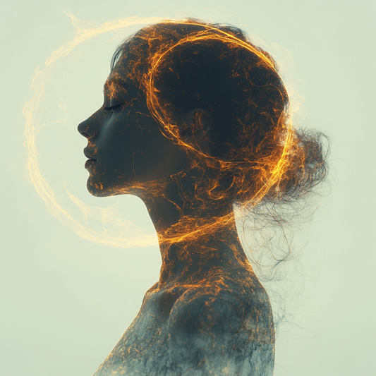 „Feuer der Seele“ – Ätherisches Porträt in feurigen Linien