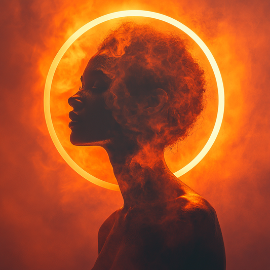 „Heiliges Feuer“ – Porträt im strahlenden Lichtkreis