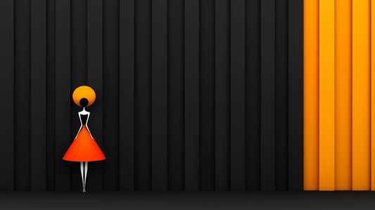 „Farbspiel der Eleganz“ – Minimalistische Figur mit starken Kontrasten