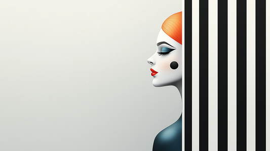 „Streifen der Eleganz“ – Minimalistisches Porträt mit geometrischer Ästhetik