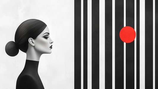 „Schwarz-Weiß-Eleganz“ – Minimalistisches Porträt mit geometrischen Kontrasten