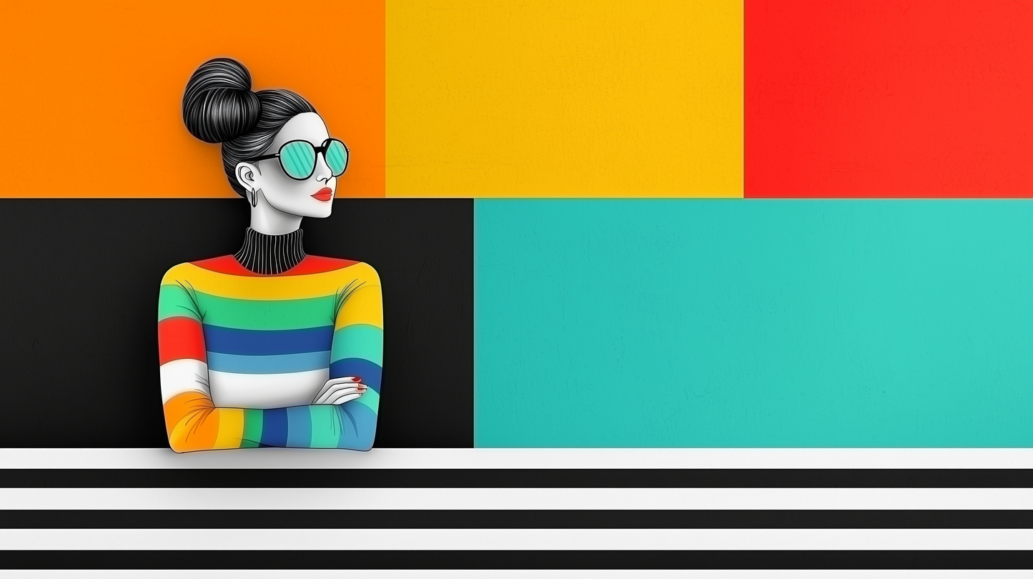 “Colors in Focus” – Stylish portrait with geometric harmony