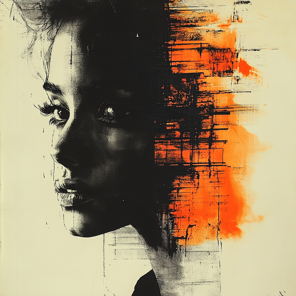 “Fragments of the Soul” – Abstract Portrait in Asemic Writing Style