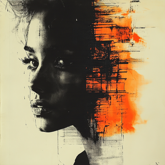 „Fragmente der Seele“ – Abstraktes Porträt im Asemic Writing Stil