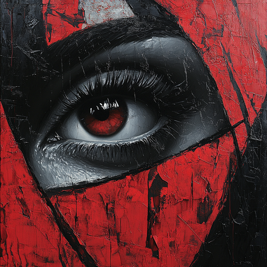 „Roter Blick“ – Intensives Porträt im Calligraffiti-Stil