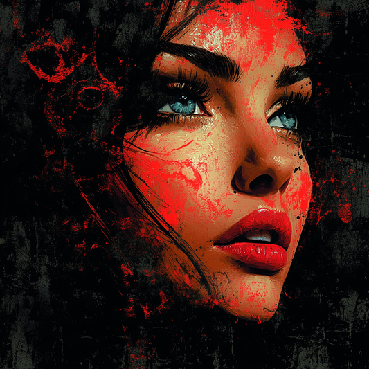 „Femme Rouge“ – Mystische Schönheit im Calligraffiti-Stil