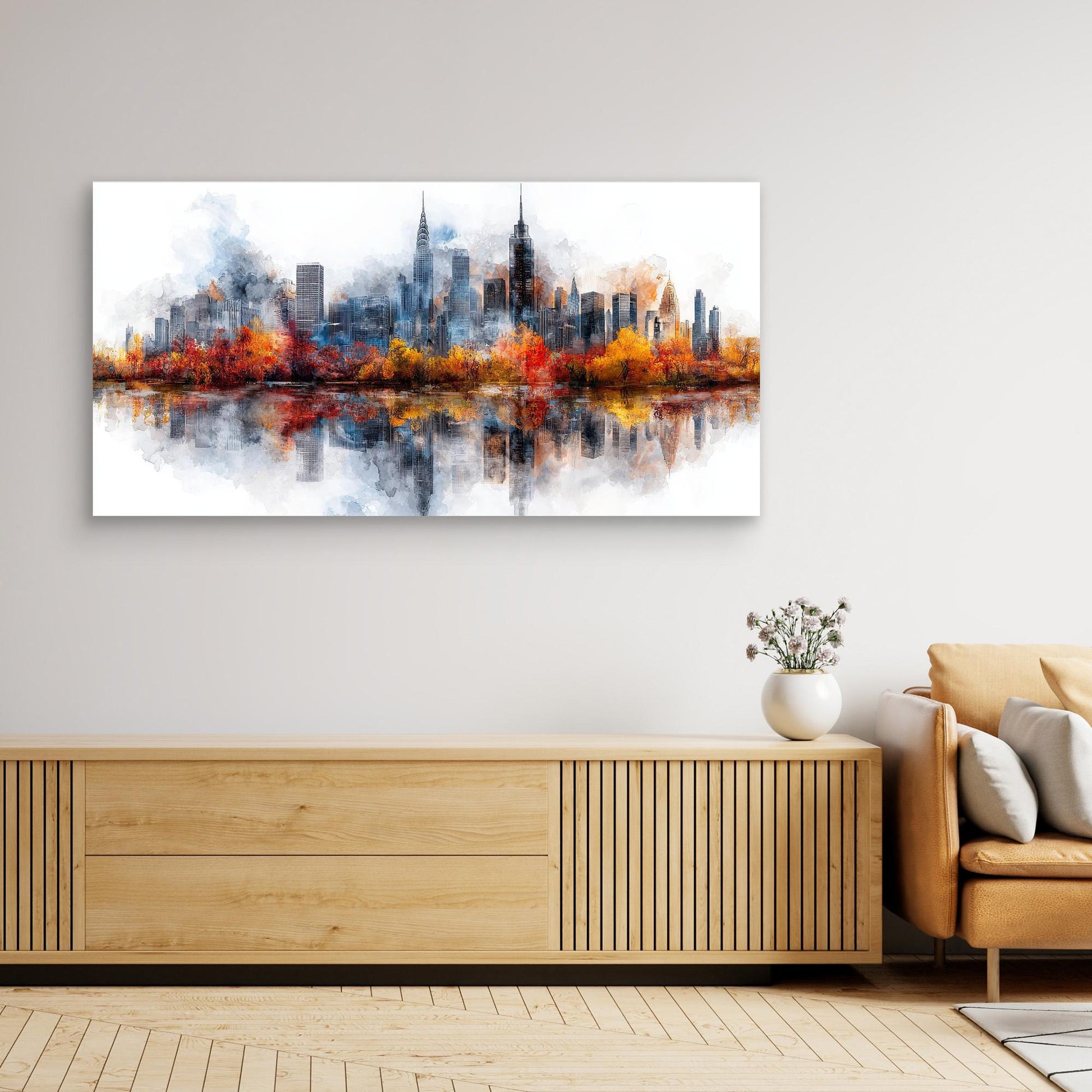 „Herbstliche Skyline im Spiegelbild“