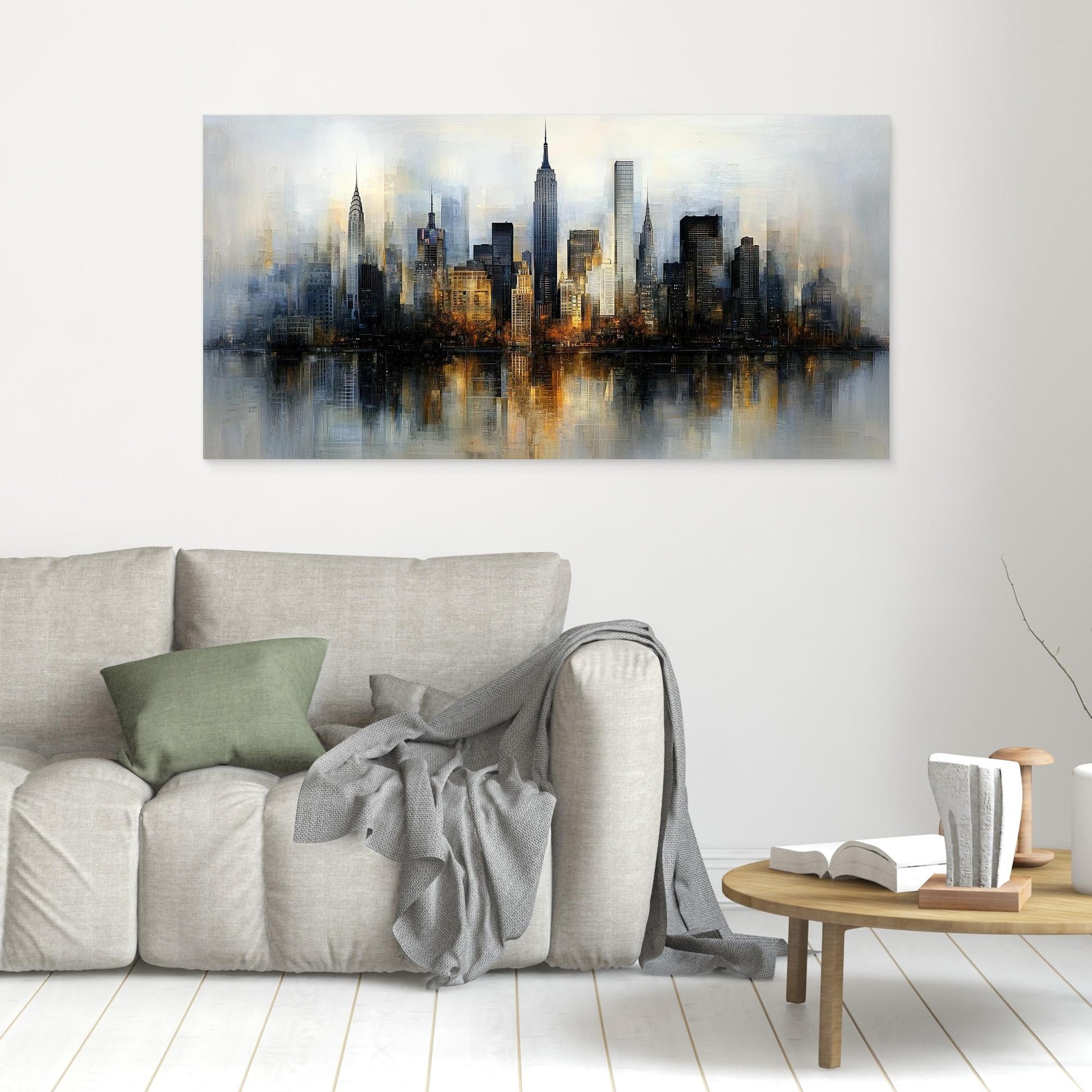 „Stadt der Stille“ – Elegante Skyline in sanften Farben