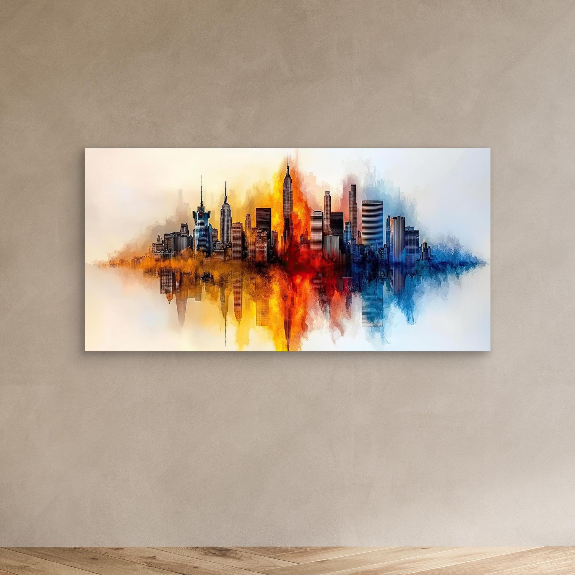 „Stadt in Flammen“ – Skyline in glühenden Farben