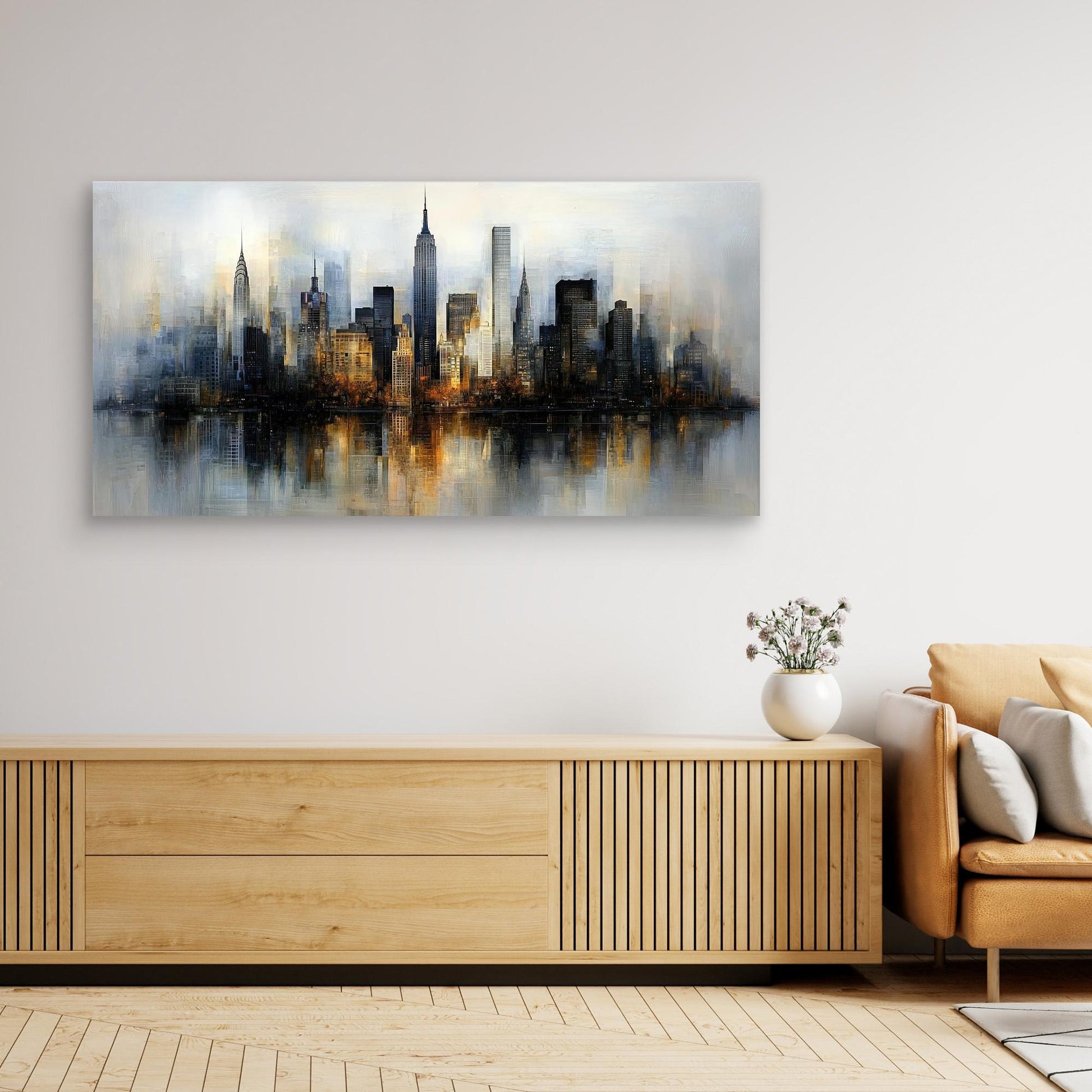 „Stadt der Stille“ – Elegante Skyline in sanften Farben