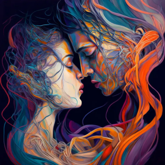 "Intertwined Souls" - Abstract Love Portrait