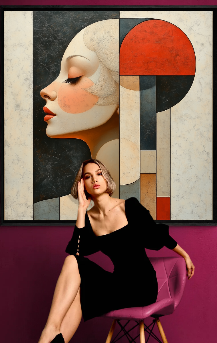 „Harmonie der Formen“ – Zeitloses Porträt im geometrischen Stil