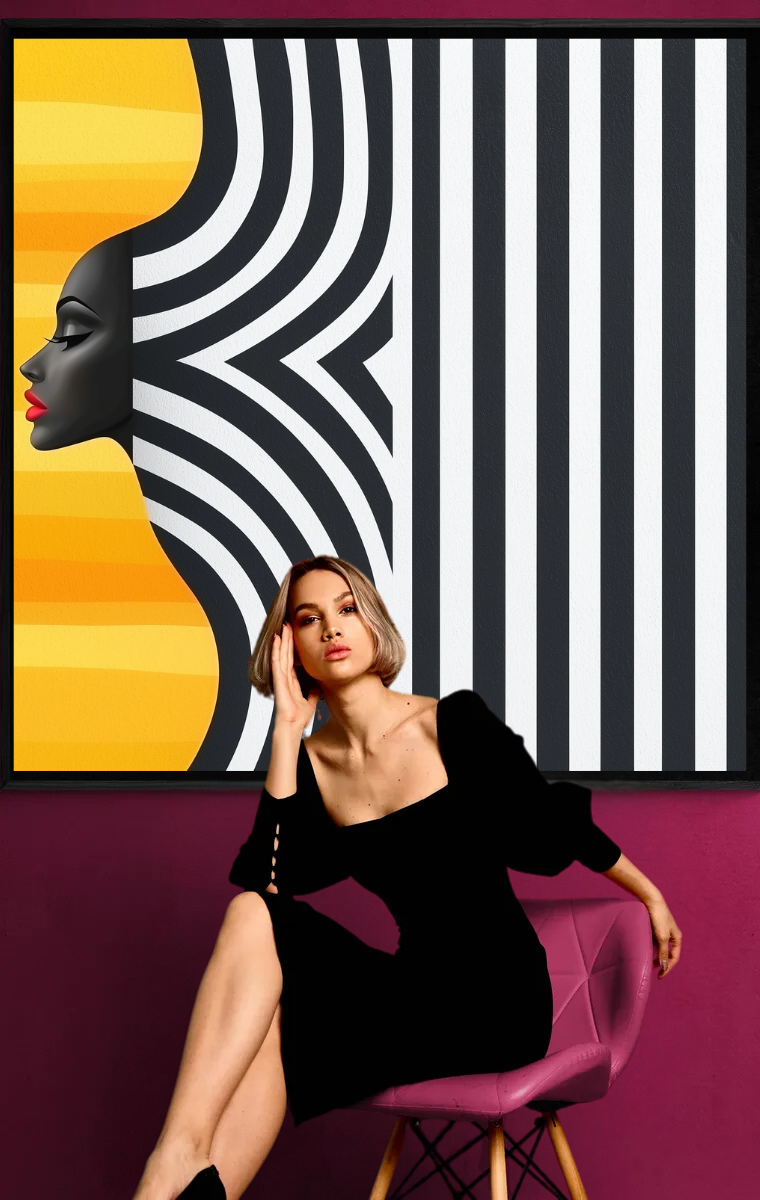 „Kontraste der Schönheit“ – Stilisiertes Porträt mit grafischen Elementen