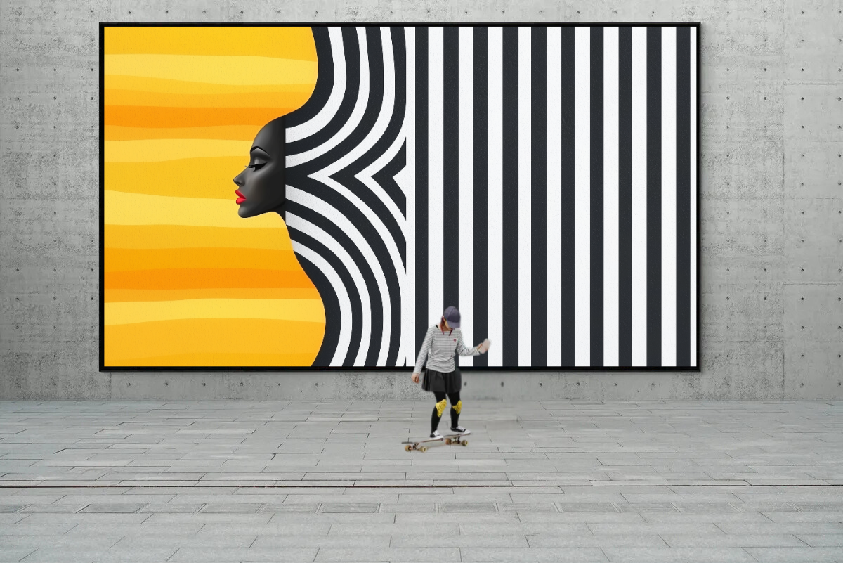 „Kontraste der Schönheit“ – Stilisiertes Porträt mit grafischen Elementen