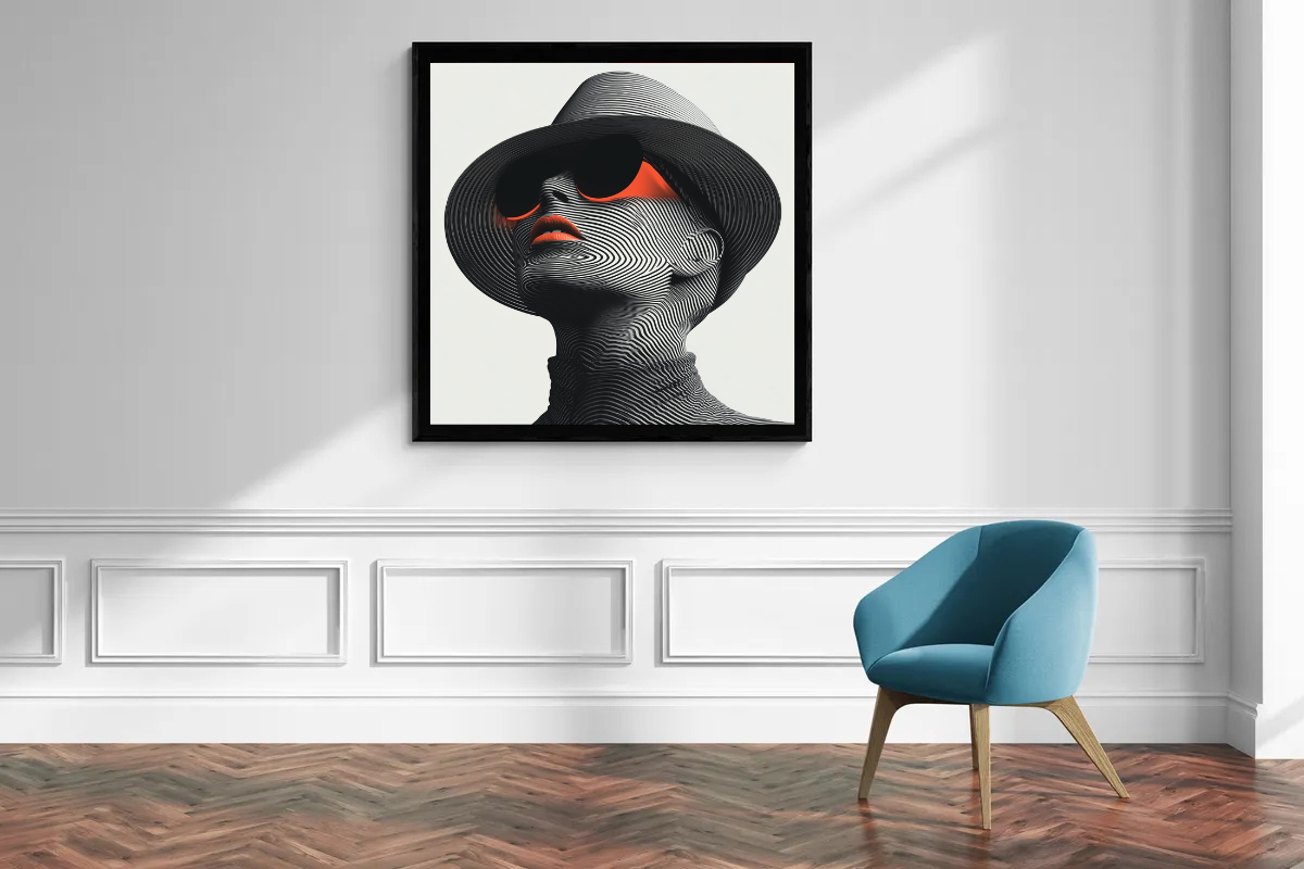 „Linien der Moderne“ – Futuristisches Porträt in monochromer Präzision