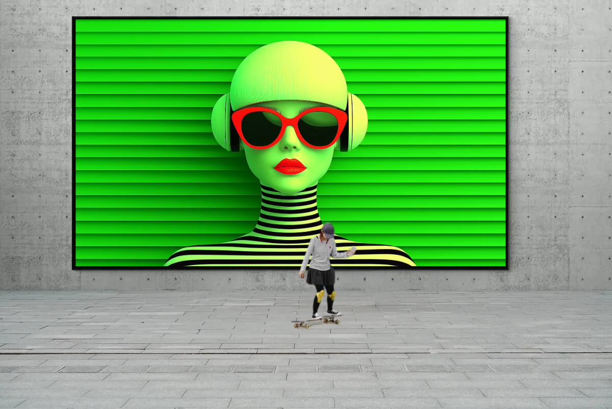 „Neon-Vision“ – Futuristisches Porträt mit kräftigen Farben