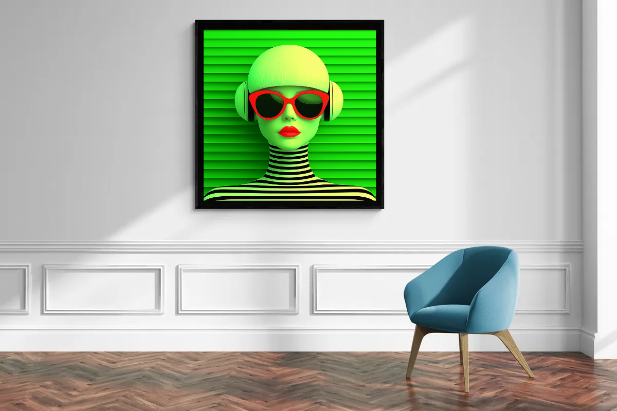 „Neon-Vision“ – Futuristisches Porträt mit kräftigen Farben