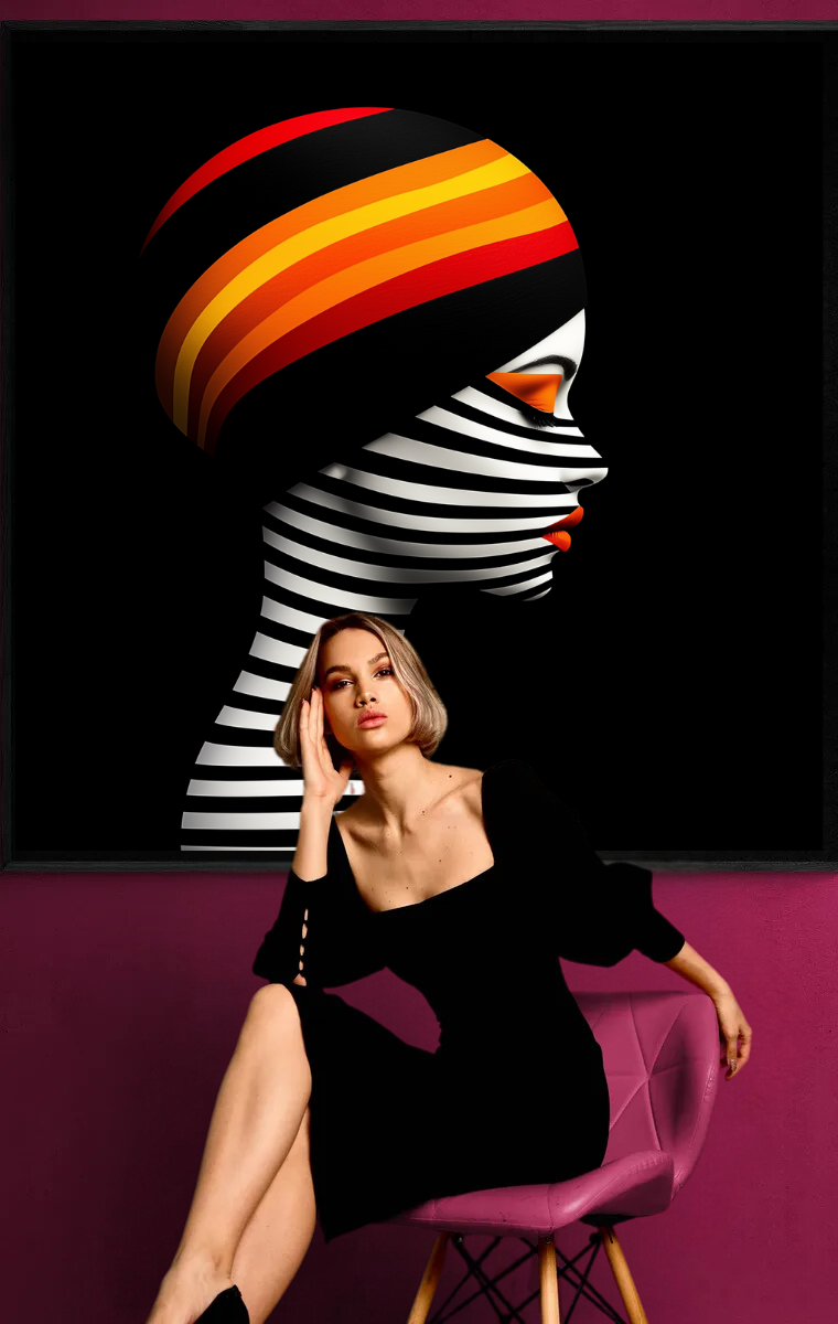 „Schattenspiele der Eleganz“ – Kunstwerk mit modernem Minimalismus