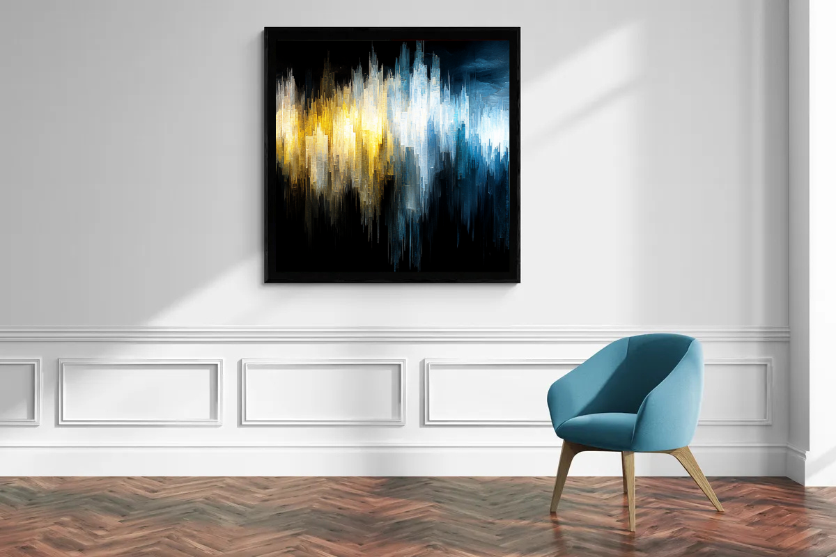 “Echo of the City” – Abstract skyline in contrasting tones