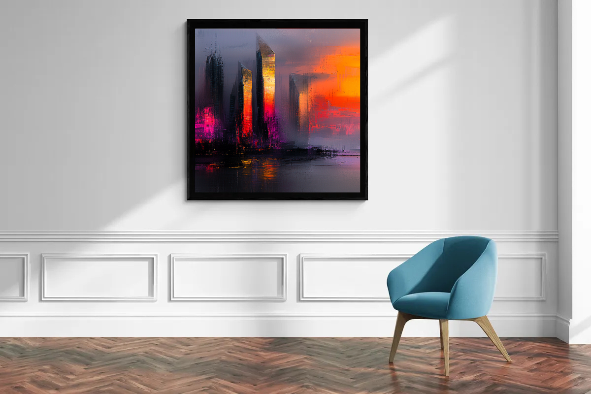 “Night Lights of the Metropolis” – Skyline in Intense Evening Colors