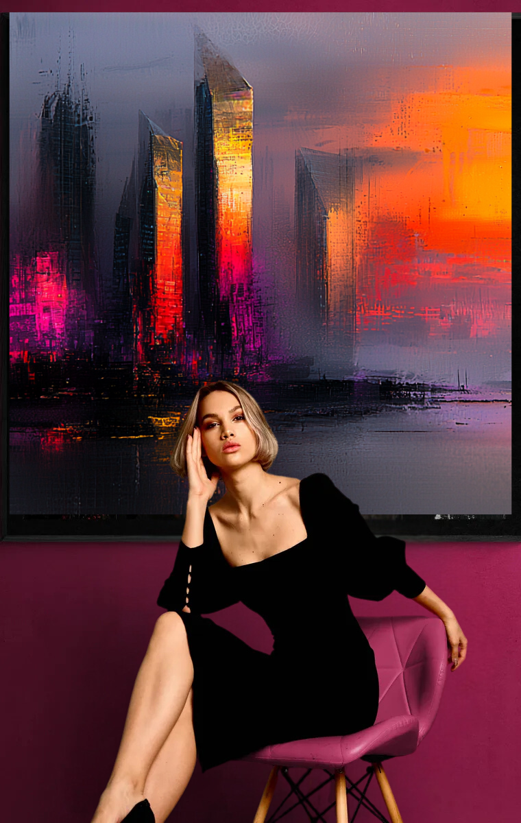 “Night Lights of the Metropolis” – Skyline in Intense Evening Colors