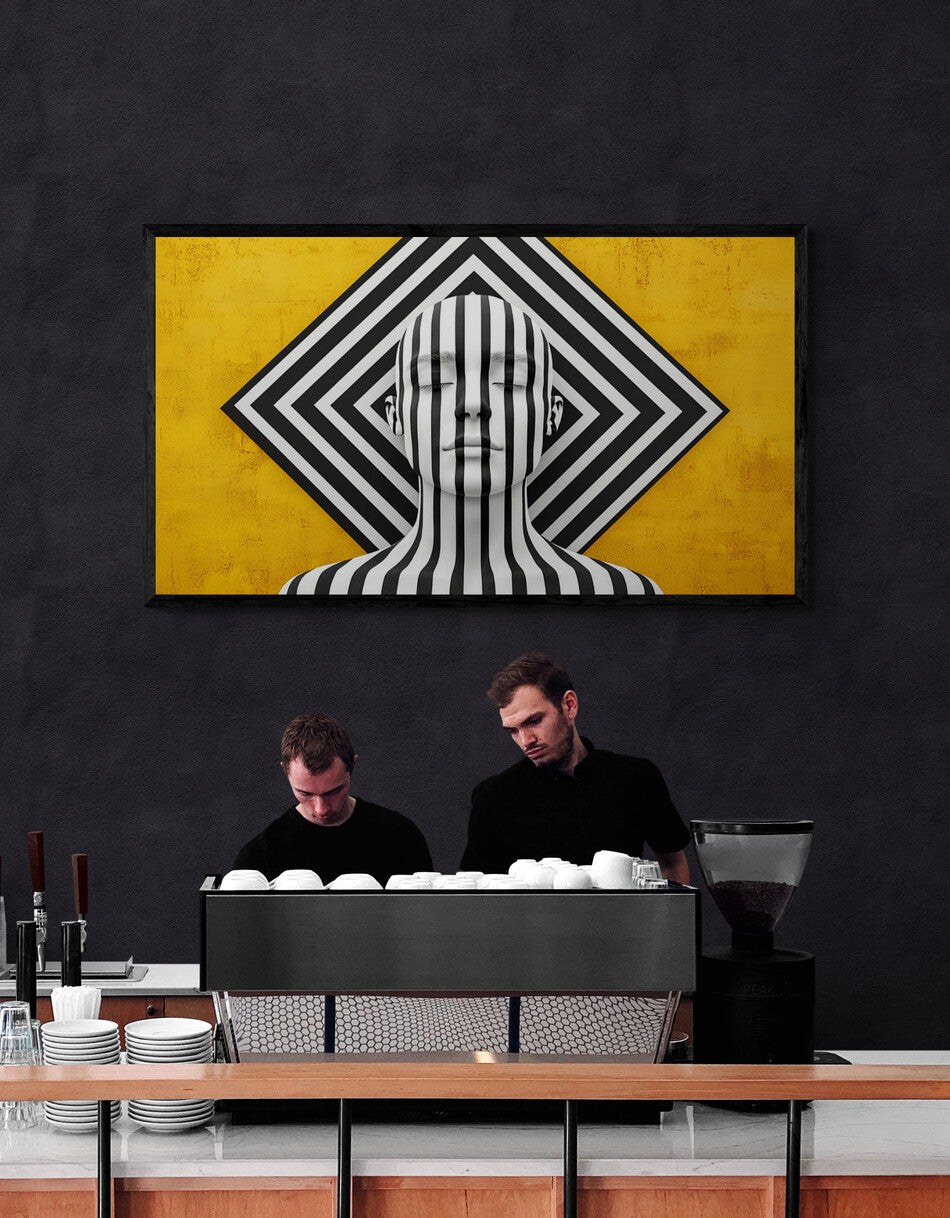 „In den Linien der Stille“ – Eine op-artische Meditation zwischen Kontrast und Ruhe