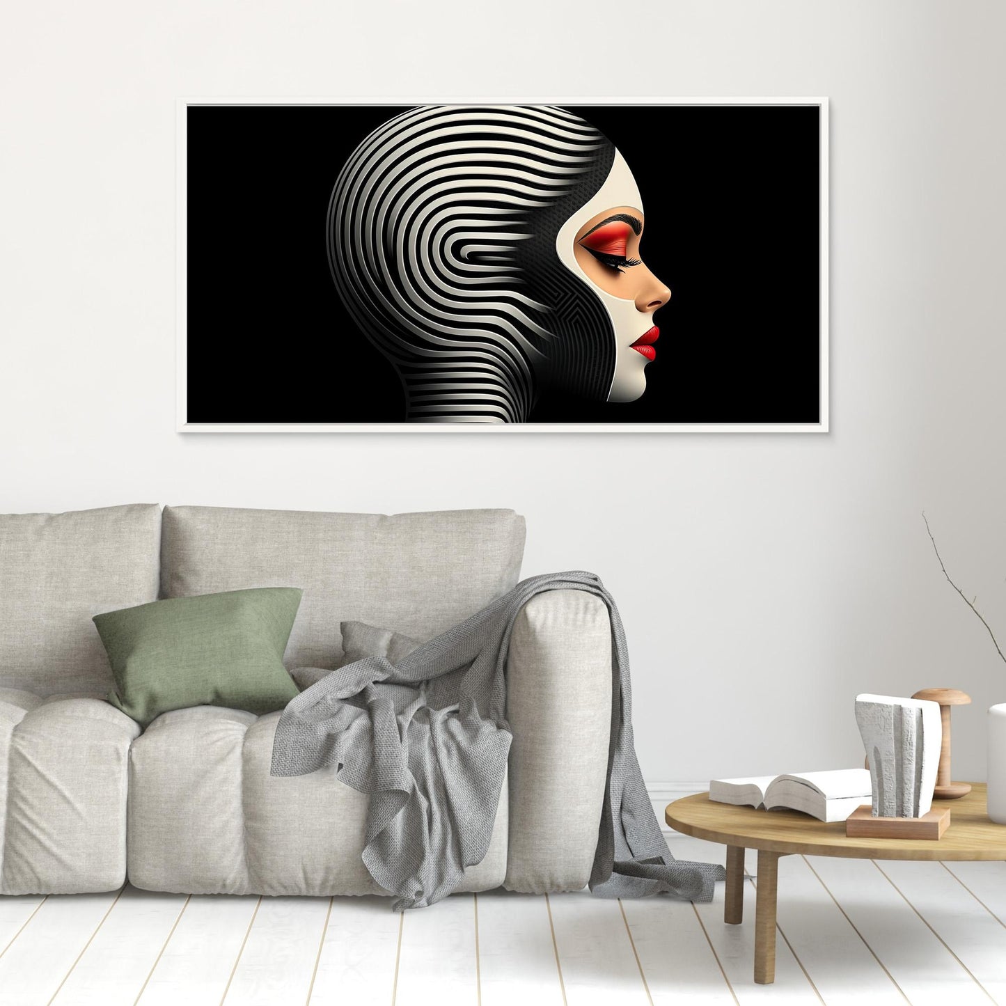 „Die Hypnotische Muse“ – Eine futuristische Fusion aus Op-Art und sinnlicher Ausdruckskraft