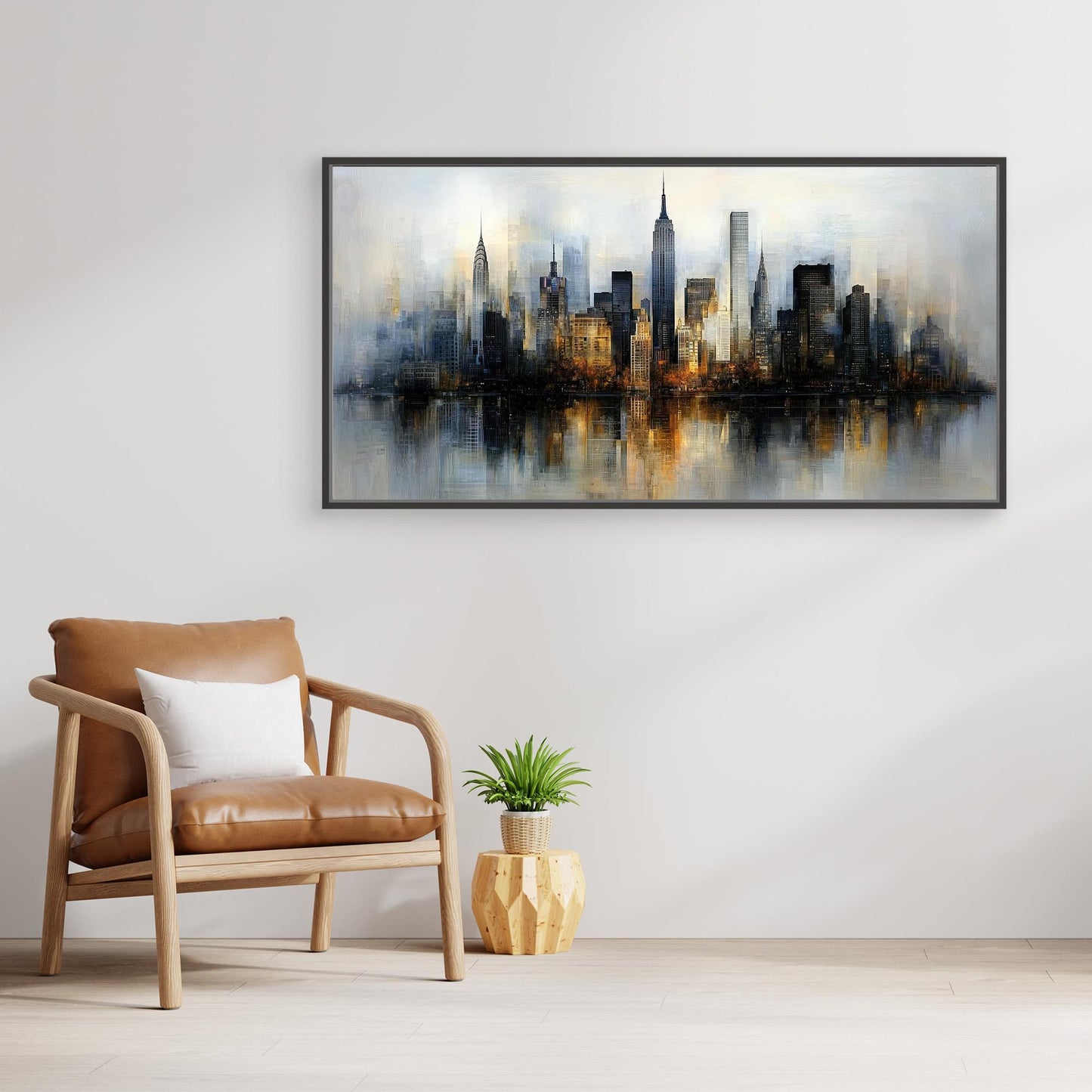 „Stadt der Stille“ – Elegante Skyline in sanften Farben