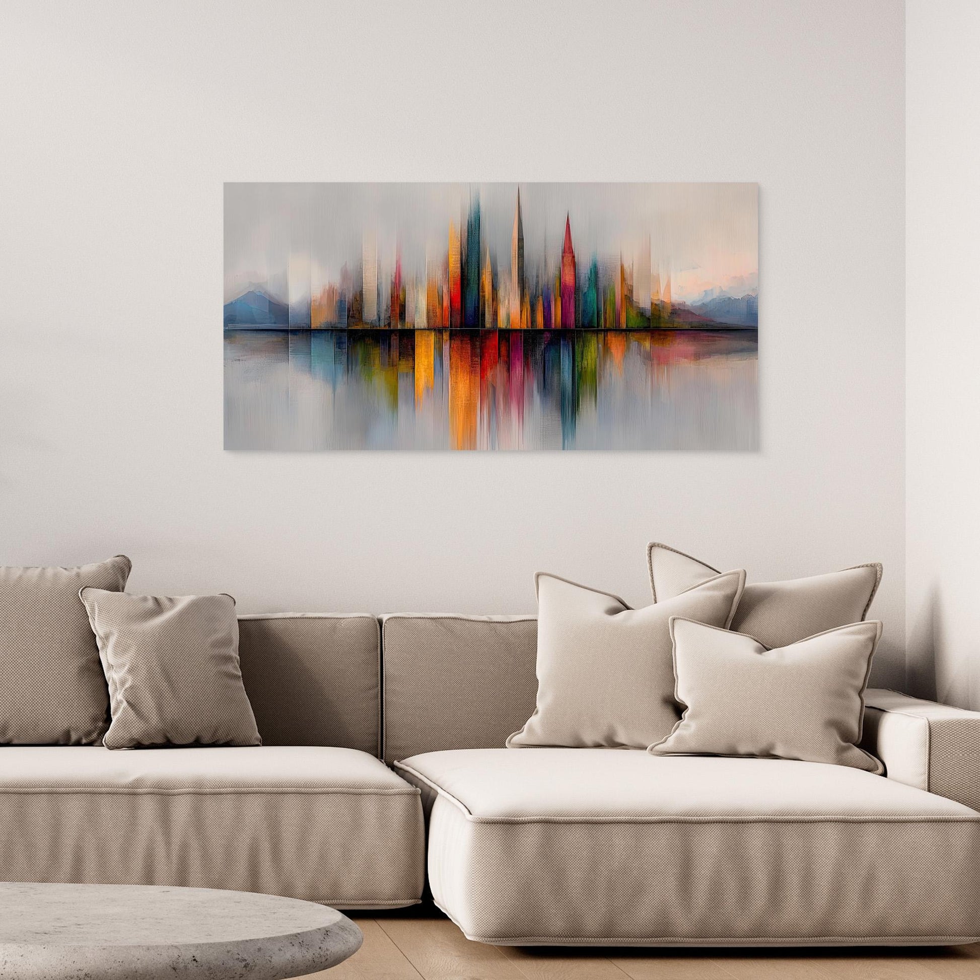 „Horizonte der Farben“ – Abstrakte Skyline in warmen Tönen