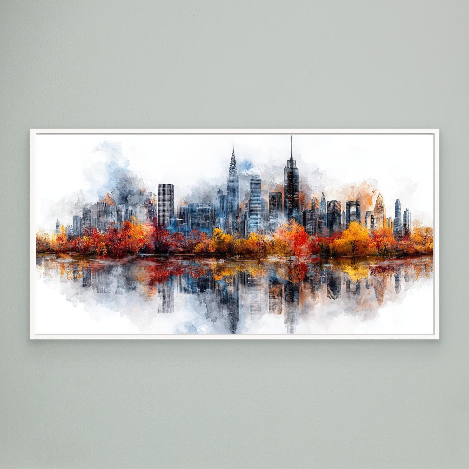 „Herbstliche Skyline im Spiegelbild“