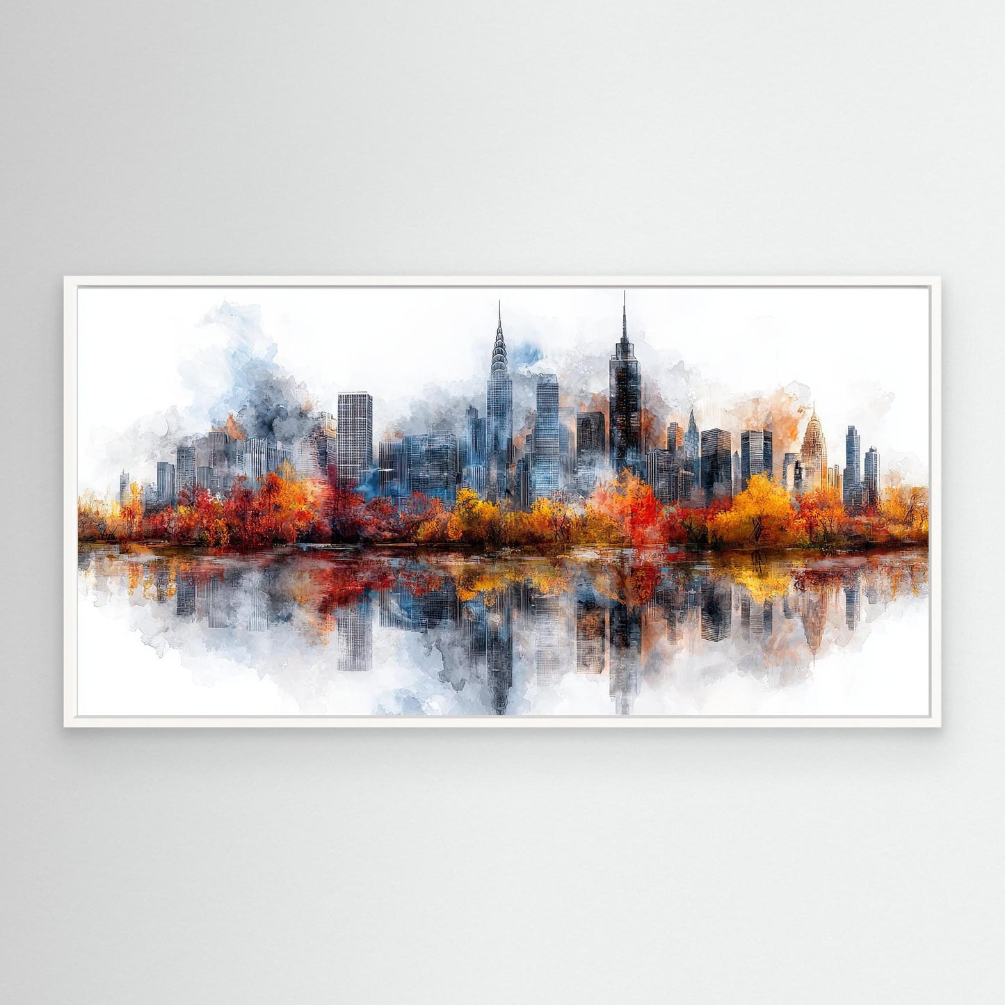 „Herbstliche Skyline im Spiegelbild“