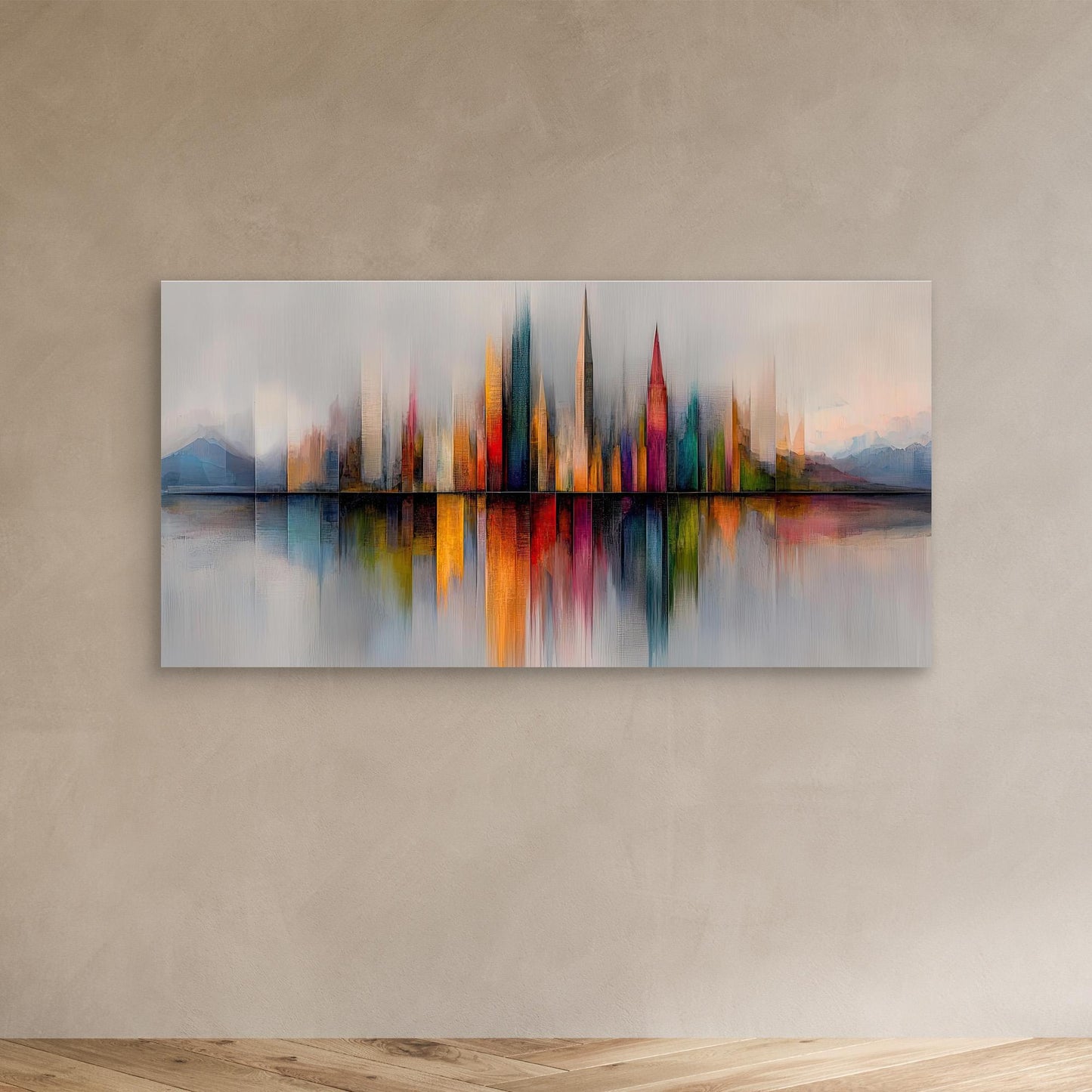 „Horizonte der Farben“ – Abstrakte Skyline in warmen Tönen