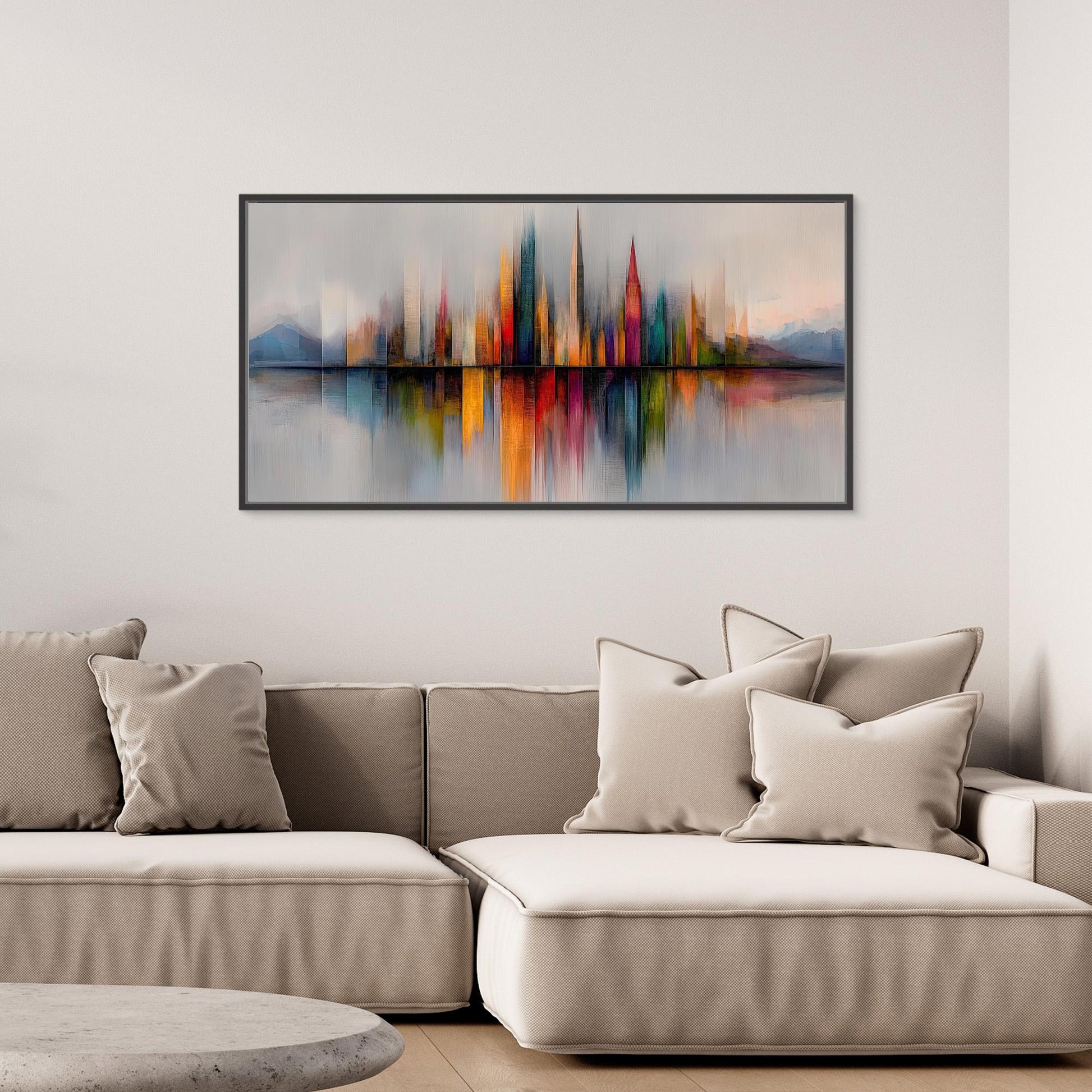 „Horizonte der Farben“ – Abstrakte Skyline in warmen Tönen