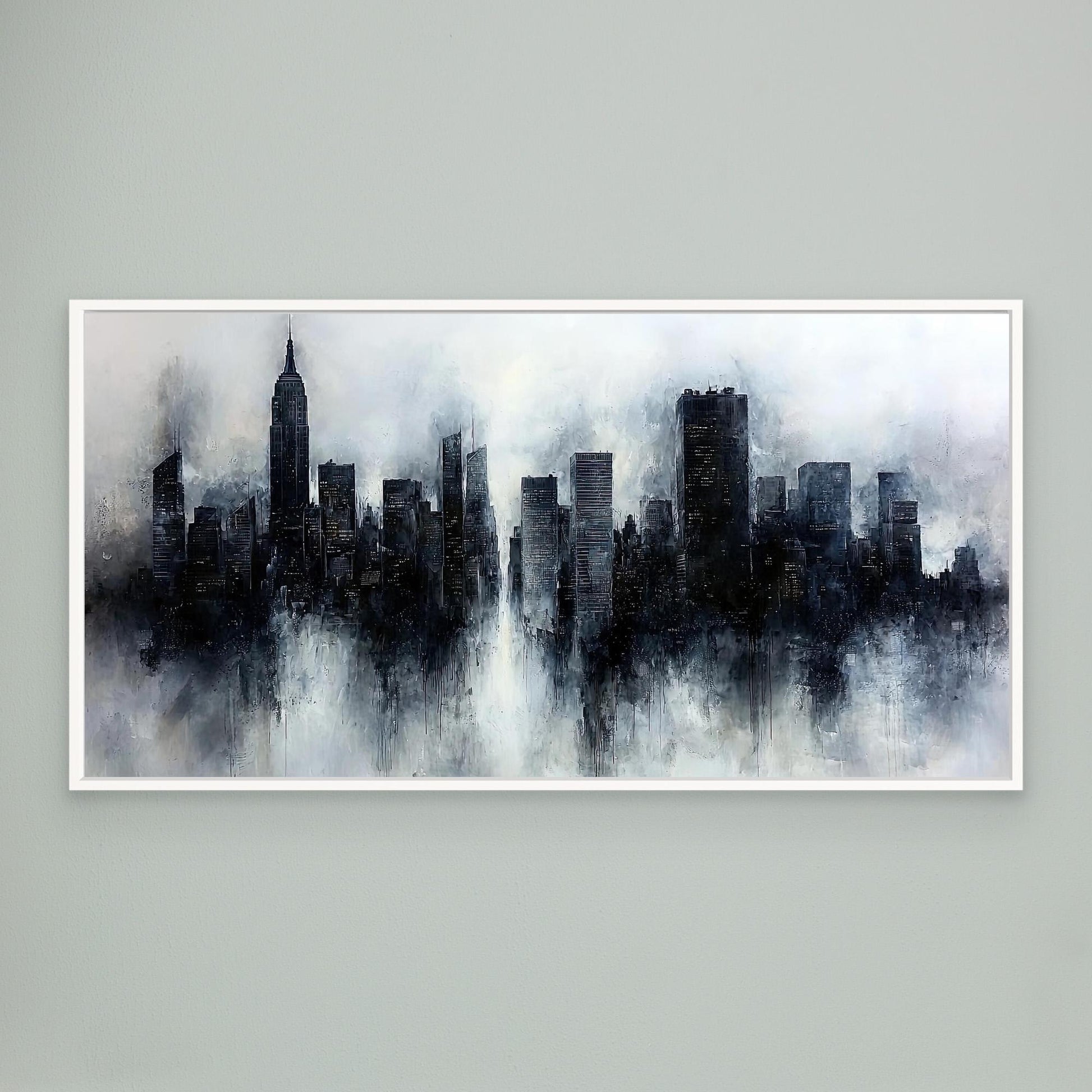 „Nebel der Stille“ – Monochrome Skyline im mystischen Nebel