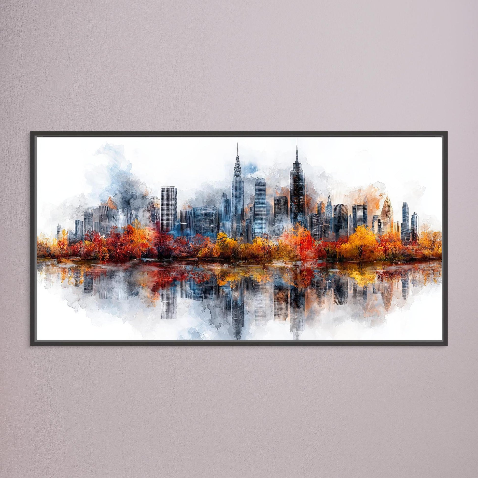 „Herbstliche Skyline im Spiegelbild“