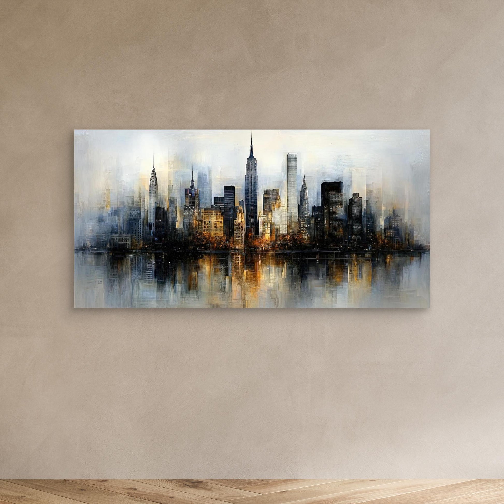 „Stadt der Stille“ – Elegante Skyline in sanften Farben