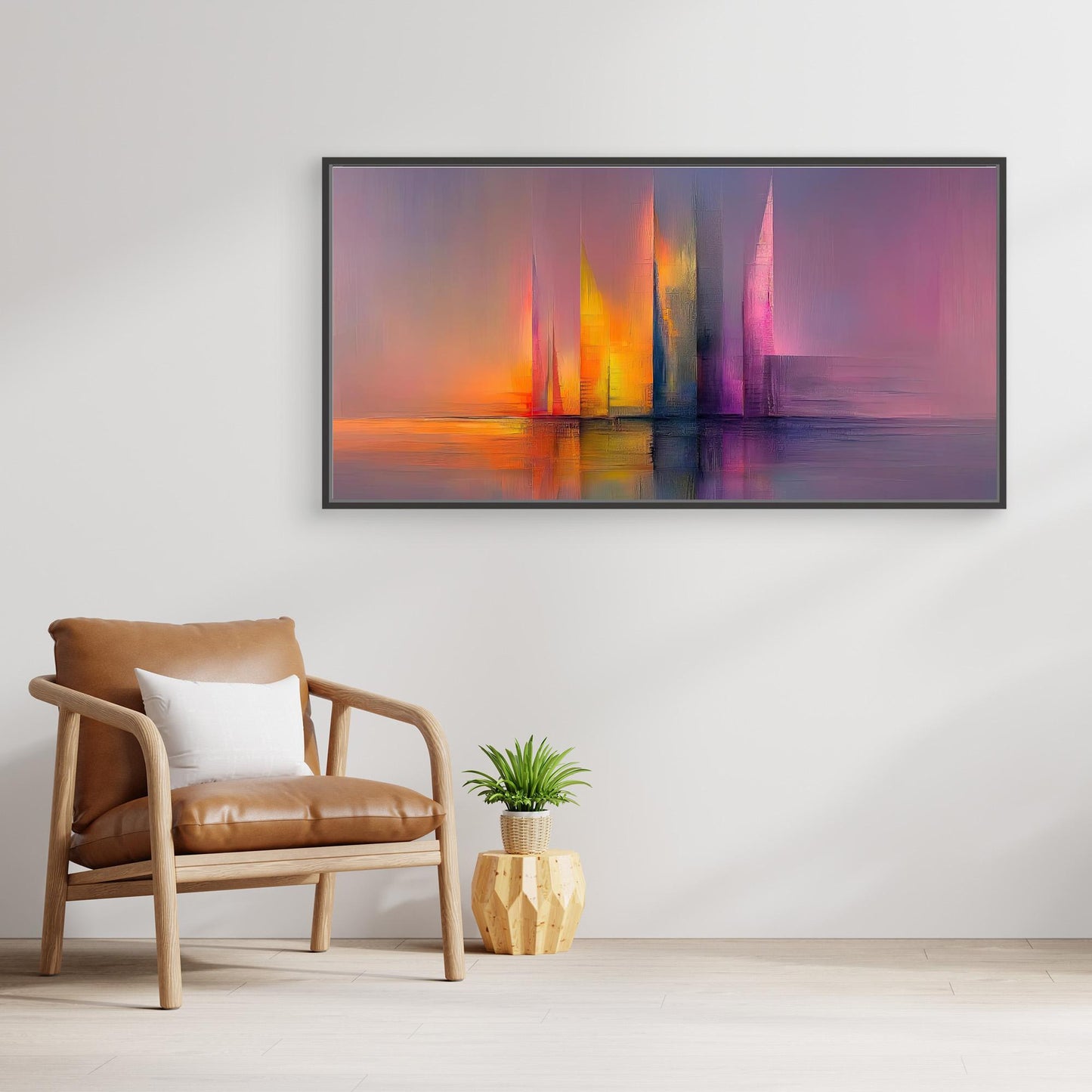 „Farben des Morgens“ – Abstrakte Skyline in sanften Pastelltönen